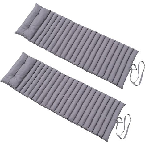 juego de 2 colchones para tumbona 180cm gris antracita - 2X SORMIOU GRIS ANTHRACITE - Red Deco - (1/5)