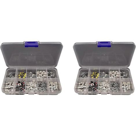 Kit de 500 boutons-poussoirs micro-tactiles assortis, 2P 4 broches, SMD, à réarmement automatique, pour télécommande de voiture. (1/5)