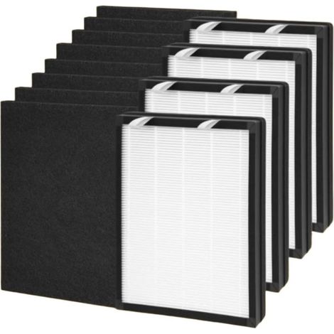 Filtres purificateurs d'air pour poils de chien et chat HEAPETS P358 4 noyaux composites, 8 pré-filtres lavables, piège les poils d'animaux, prolonge la durée de vie HEPA (1/5)