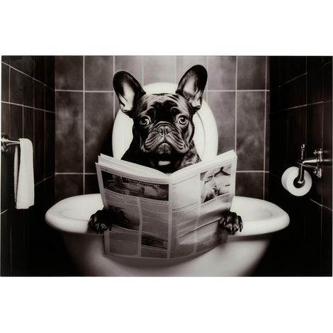 Tableau Déco en Verre "Bulldog" 80x120cm Multicolore (1/2)
