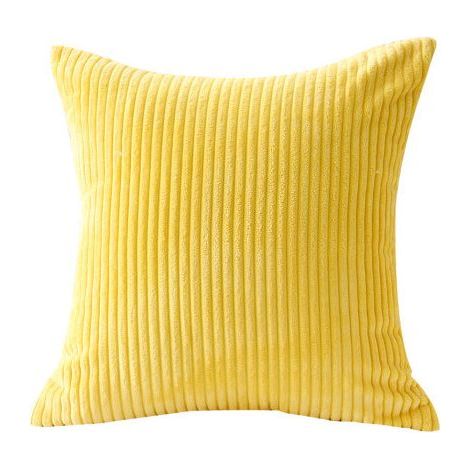 Lot De 2 Housses De Coussins 45x45cm En Velours Housse De Coussin Jaune (1/3)