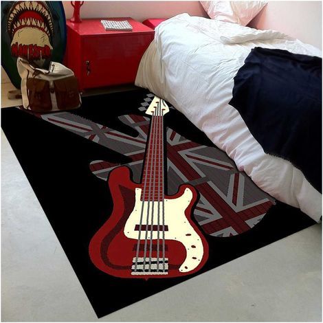 Tapis enfant tissé 200x290 noir rectangle LYN49 GUITARD (1/3)