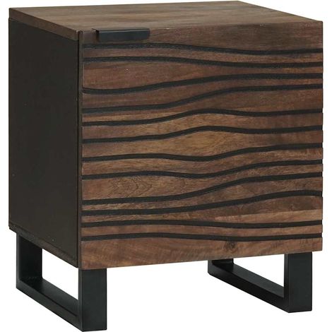 Cabinet de chevet-Table de nuit-Table de chevet Noyer 40 x 33 x 46 cm Bois d'acacia massif 418989 (1/5)