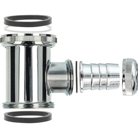 tecuro Geräte-Abfluss-Zwischenstück für Siphon 1 1/2 Zoll - DN 40, Messing verchromt (1/5)