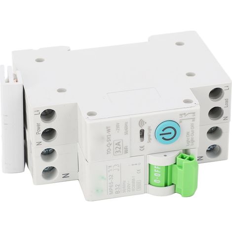 Disjoncteur intelligent miniature TONGOU 1P+N 32A avec temporisation et télécommande pour maison connectée 230V (1/5)