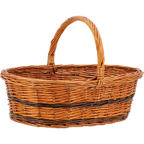 Aubry Gaspard – Panier à champignons en osier tressé naturel – Dimensions 51x34 cm – Excellente aération pour récolte fraîche – Anse ergonomique (1/4)