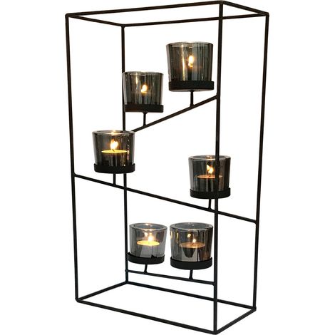Christmas Candle Tea Light Holder 6pc Glass Candle Holders (1/3)