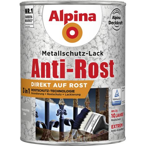 Alpina Metallschutz-Lack Hammerschlag 2,5 l silber Metallack Schutzlack (1/2)