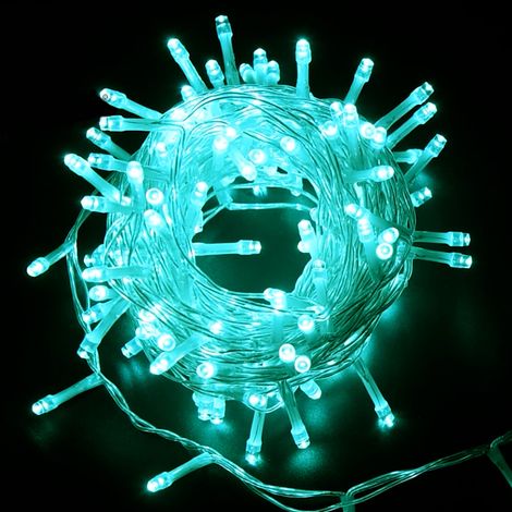 Catena Luminosa di Natale a 500 LED con 8 giochi di Luce per uso Interno/Esterno (Luce Verde Acqua) (1/3)