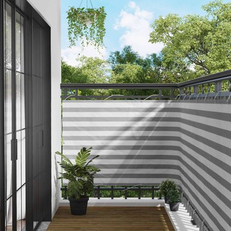 vidaXL Balcony Screen Light Grey and White 120 x 300 cm Oxford Fabric