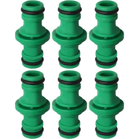 Doppelschlauchverbinder, Doppelschlauchverbinder mit Außengewinde, Kunststoff-Schlaucharmaturen zum Verbinden von Schläuchen (6 Stück) (1/5)