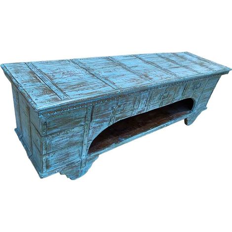 Mueble bajo de madera artesanal 165-175x45x57h cm (1/5)