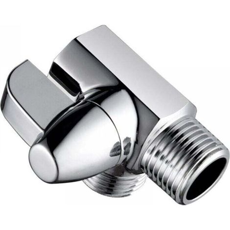 Deviatore doccia a 3 vie in ottone cromato, valvola adattatore a T G1/2" per bracci doccia a parete (1/4)