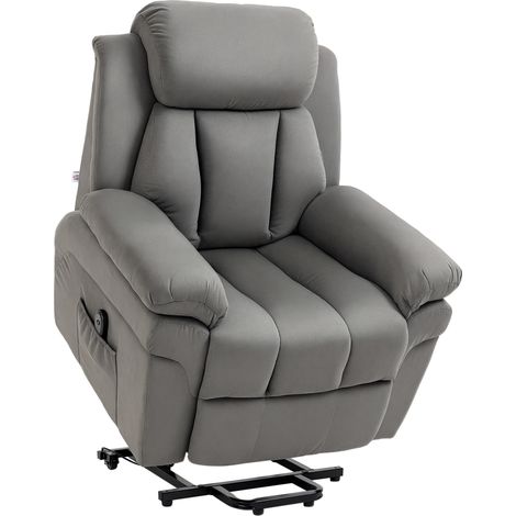Fauteuil Relaxation électrique Fauteuil releveur inclinable avec Repose-Pied Ajustable gris (1/5)