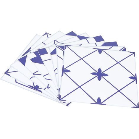 10 autocollants carrelage motif géométrique adhésif imperméable déco murale 15x15 cm (1/5)