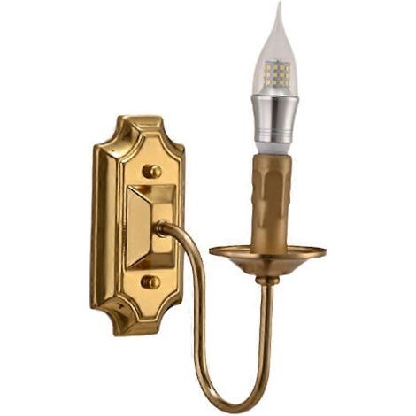 Applique murale vintage en métal bronze E14 3W (1/5)