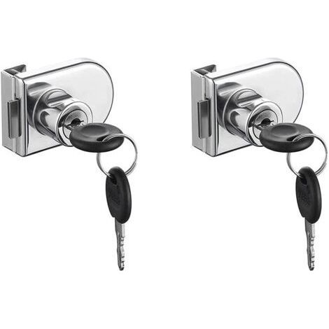Security Latches,Cabinet Lock,Glass Door Lock,Latch Glass Screen,Glass Door Cabinet Showcase For 5-8mm Glass Door Without Drilling (1/5)