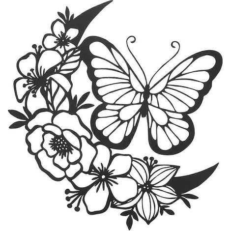 Décorations murales papillon pour la maison, pendentif floral à suspendre -- (1/5)