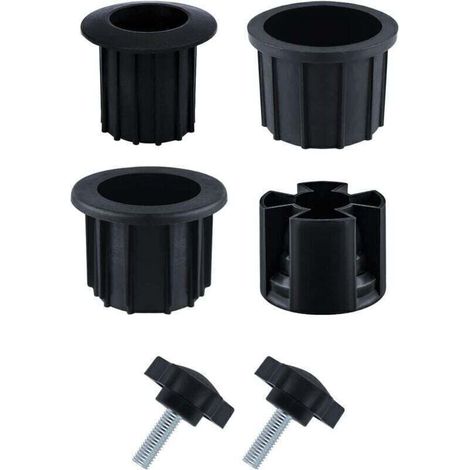 6 pièces Umbrella Stand Parts, Accessoires Pied Parasol avec Fil de Serrage Bouton Noir Accessoires Parasol de Terrasse pour Table de Terrasse Balcon Arrière-Cour (Noir)-Crezuo