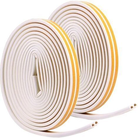 1PC Joint d'étanchéité pour porte, fenêtre, joints pour fenêtres, bande de mousse D-type D, ruban isolant anti-collision, caoutchouc, bande d'étanchéité auto-adhésive, blanc