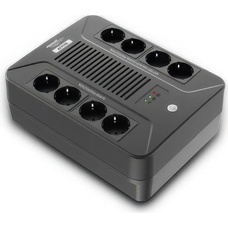 Gruppo di Continuità UPS a Ciabatta da 850 VA e 510 W con 8 Prese Schuko Protette e AVR