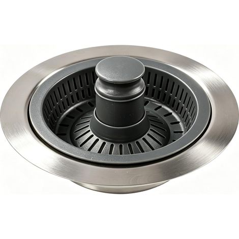 Grille d'Évier de Cuisine en Acier Inoxydable 304 avec Bouchon à Clip, Filtre d'Évier avec Panier d'Égouttage ABS, Bonde d'Évier Universelle, Cuvette de Vidange pour Évier de Cuisine (1/5)