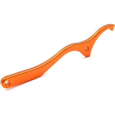 Clé à Cliquet Universelle pour Amortisseur, Outil en Aluminium Multifonction pour Réglage ATV, Vélo et Moto, Orange (1/5)