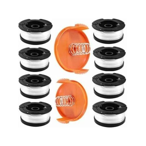 Trimmer Line Spool for Black & Decker Trimmers, 8 Trimmer Line Spools with 2 Spool Covers and 2 Springs, Spools A6481 A6485 Compatible with Black & Decker AF-100 (1/5)