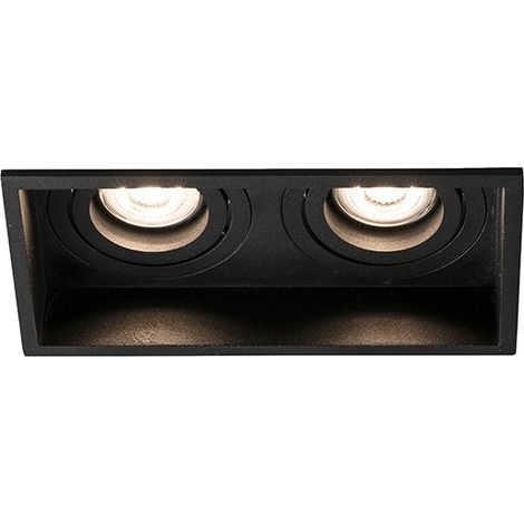 HYDE SQ 2L Empotrable negro cuadrado orientable (1/4)