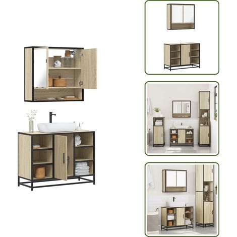 vidaXL Ensemble de meubles de salle de bain 2 pcs chêne sonoma