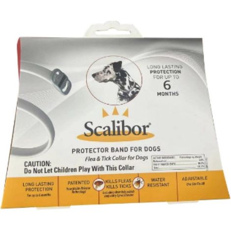 Collier anti-puces et anti-tiques pour chiens, marque Scalibor, en stock -- version anglaise pour grands chiens. (1/4)