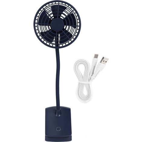 Ventilateur de bureau portable à pince rechargeable USB, mini ventilateur de bureau pour voiture ou bureau (bleu) (1/5)