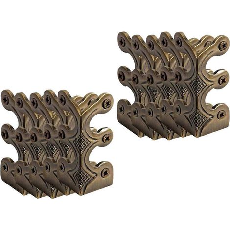 Lot de 10 protections d'angle pour plinthes Skiffers, en laiton massif, couleur bronze. (1/5)