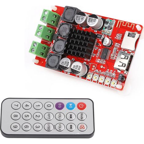 Carte d'amplification numérique TPA3116, récepteur Bluetooth, décodeur de clé USB et de carte TF avec télécommande (1/5)