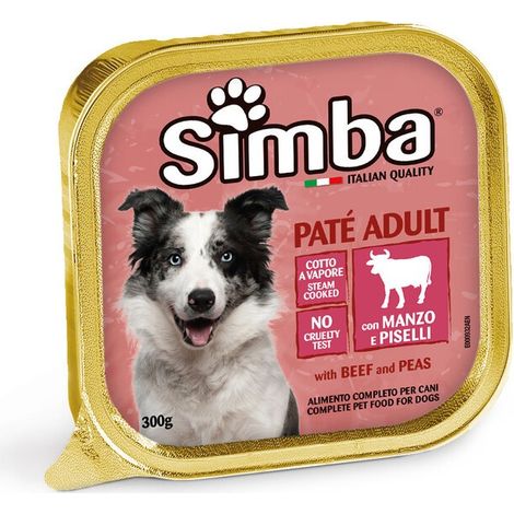 ALIMENTO PER CANI 'PATE' ADULT' manzo e piselli - gr 150 24 PZ
