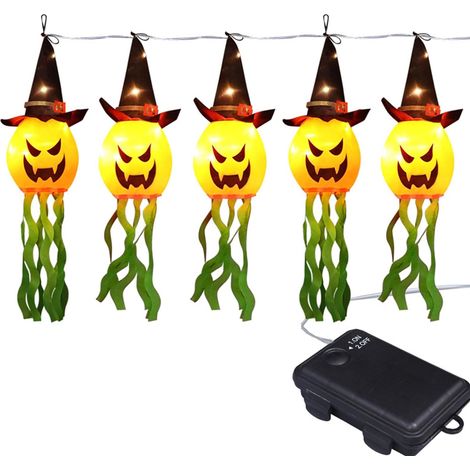 Guirlande LED citrouilles colorées d'Halloween, lumières de jardin extérieur, lanterne de Noël et fête (1/5)