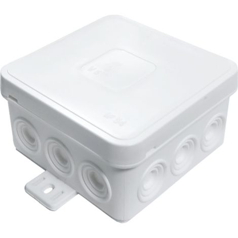 035-01 Caja de montaje en superficie de 12 entradas, dimensiones exteriores 75x75x41 mm, IP54, color blanco, ViPlast 2636 (1/2)