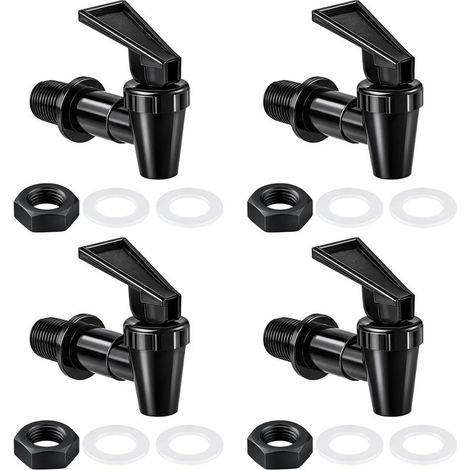 distributeur eau lot de 4 robinets 3/4" 18 mm robinet vinaigrier en plastique pp pour distributeur de boisson, remplacement pour fontaine à eau (1/5)