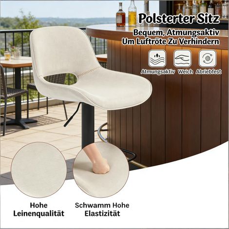 Chaise de bar pivotante de luxe, tabouret pour patio, jardin et extérieur, lot de 2 tabourets de comptoir design. (1/5)