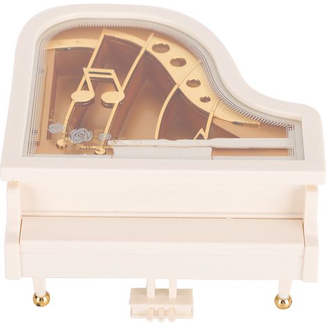 Boîte à musique piano mécanique en bois de pin, décoration de bureau, cadeau d'anniversaire artisanal (1/5)