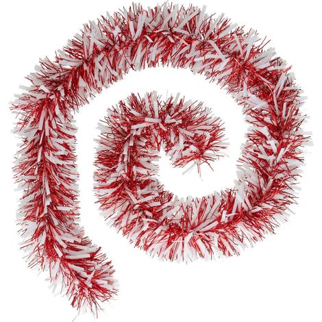 Guirlande de Noël Boa "Embossée" 200cm Rouge & Blanc