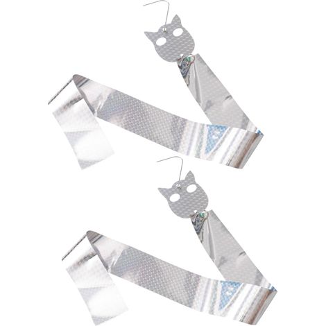 Lot de 2 répulsifs anti-oiseaux réfléchissants en plastique argenté, à la fois décoratifs et éloignant les oiseaux, pour balcon et jardin. (1/5)