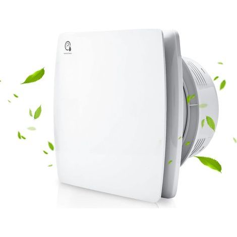 Ventilateur de Salle de Bain 100mm avec Capteur d'humidité et Clapet anti-retour Timer, Temps de Fonctionnement Réglable, Extracteur d’air pour WC, Cuisine