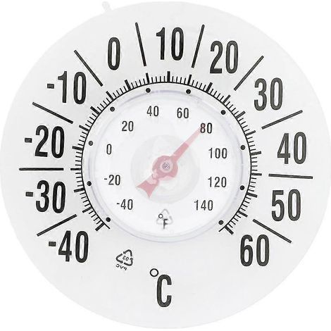 Thermomètre à ventouse de haute précision à aiguille, pour intérieur et extérieur, à grand cadran, à coller sur une fenêtre. (1/5)