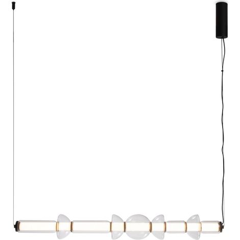 Maytoni Cosmo Plafonnier suspendu de bar moderne noir 3000 K 4800 lm abat-jour en verre