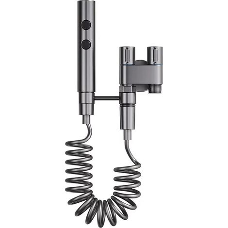 Ensemble de buse de bidet à double commande, buse de toilette portable, 2 modes de débit d'eau (gris anthracite) (1/4)