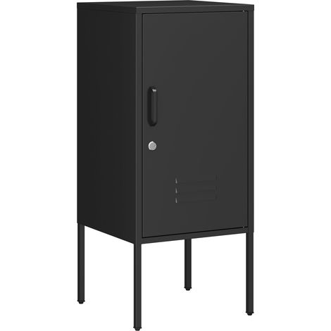 Comodino comodino cassettiera mobile contenitore con maniglia a sinistra acciaio 82 x 35 x 35 cm nero 030011012