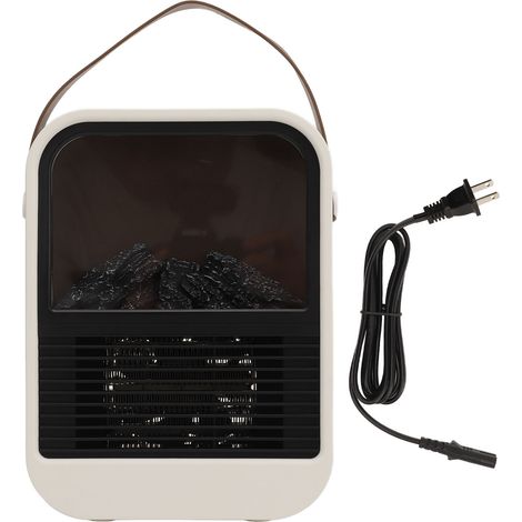 Chauffage électrique blanc silencieux, ventilateur soufflant rapide avec effet flamme réaliste, matériau ignifuge, pour maison et chambre, prise américaine 95V-240V (1/5)