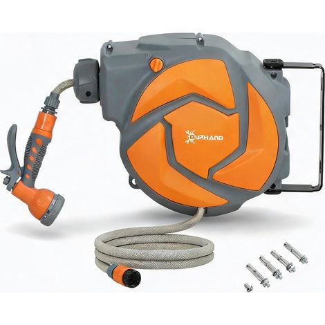 Enrouleur mural rétractable 10 m tuyau 28 x 14 x 34 cm plastique (1/5)