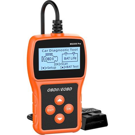Scanner OBDII, lecteur de code d'erreur de moteur de voiture, testeur de batterie, outil de diagnostic professionnel CAN pour véhicules à essence 12 V, orange (1/5)